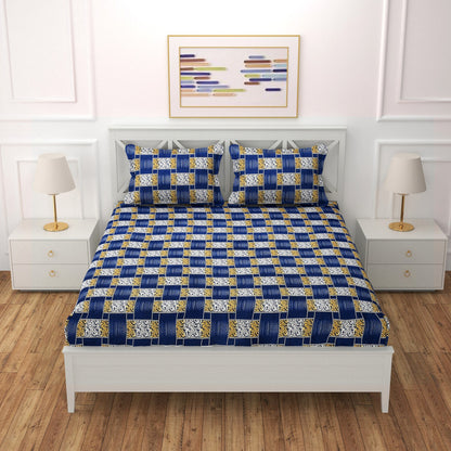 Soft microfiber double bedsheet with two matching pillow covers, designed for comfortable and stylish bedroom decor.