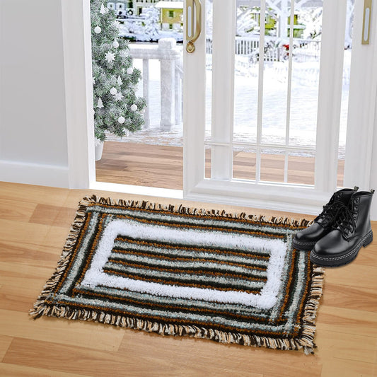 Set of two 40x60cm microfiber anti-skid washable bathmats with soft texture and non-slip backing, ideal for bathroom floors.