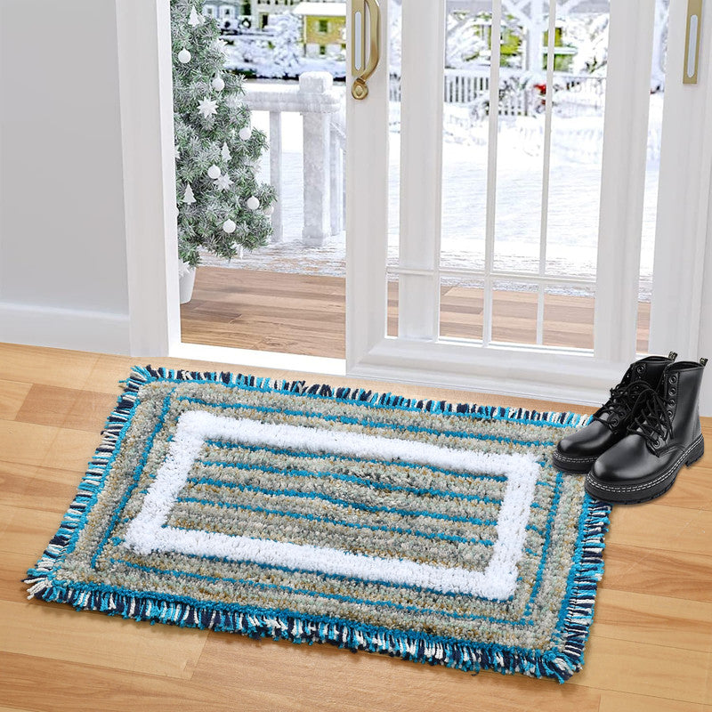 Set of two 40x60cm microfiber anti-skid washable bathmats with plush texture and non-slip backing, ideal for bathroom floors.