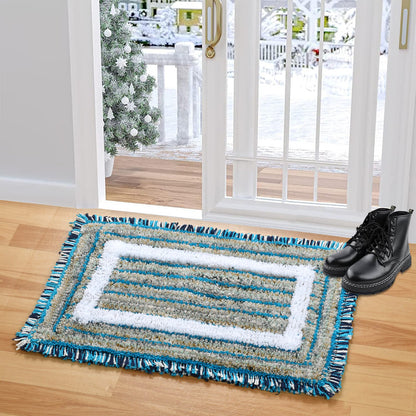 Set of two 40x60cm microfiber anti-skid washable bathmats with plush texture and non-slip backing, ideal for bathroom floors.