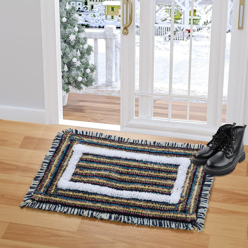 Set of two 40x60cm microfiber bathmats with anti-skid backing, washable and ultra-soft for bathroom comfort.
