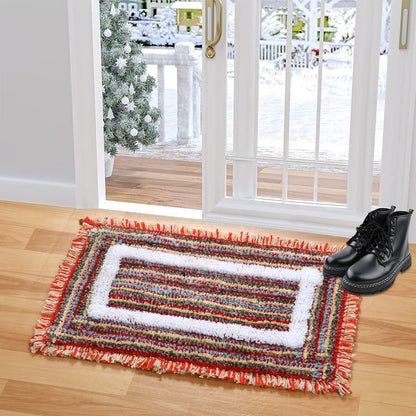 Pack of two 40x60cm microfiber anti-skid washable bathmats with soft texture and non-slip backing, ideal for bathroom floors.