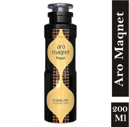6255 Aro Magnet alcohol-free deodorant spray 200ml bottle, natural perfume scent, spray nozzle, packaging visible in the image