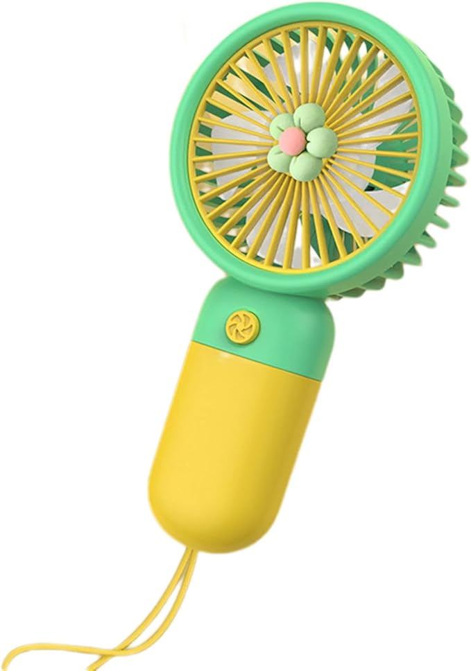 Compact 8354 portable handheld fan with flower design, ultra-quiet battery-operated mini fan for outdoor travel and commuting.