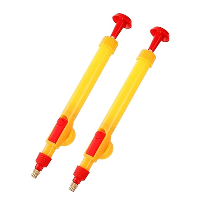 Pair of 18057 garden sprayers with brass nozzles, adjustable high pressure garden pump spray guns for plants, pesticides, and car wash.