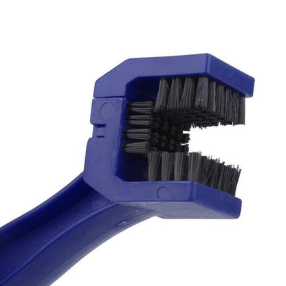 18057 bike chain cleaner brush with soft, long bristles for quick cleaning of bicycles and motorcycles, hand tool for maintenance.