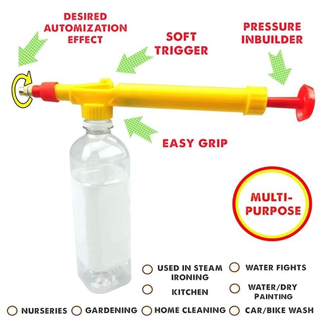 Pair of 18057 adjustable high pressure garden sprayers with brass nozzles for watering plants, pesticides, or car washing.