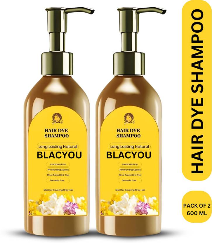 Pack of 2 5912 long-lasting natural hair dye shampoo bottles showcasing the shampoo's packaging and branding.