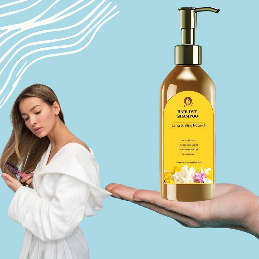 Long-lasting natural hair dye shampoo pack of 2 by 5912, showing the bottles with herbal-infused formula and vibrant hair color.