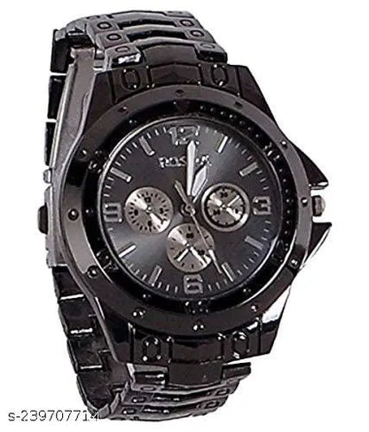 Men's luxury black Arabic dial watch by 25960 with an analog display and elegant design.