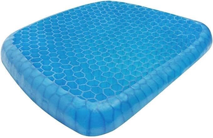 Ergonomic egg gel seat cushion with breathable cover, pressure relief design, non-slip bottom, ideal for tailbone and back pain.