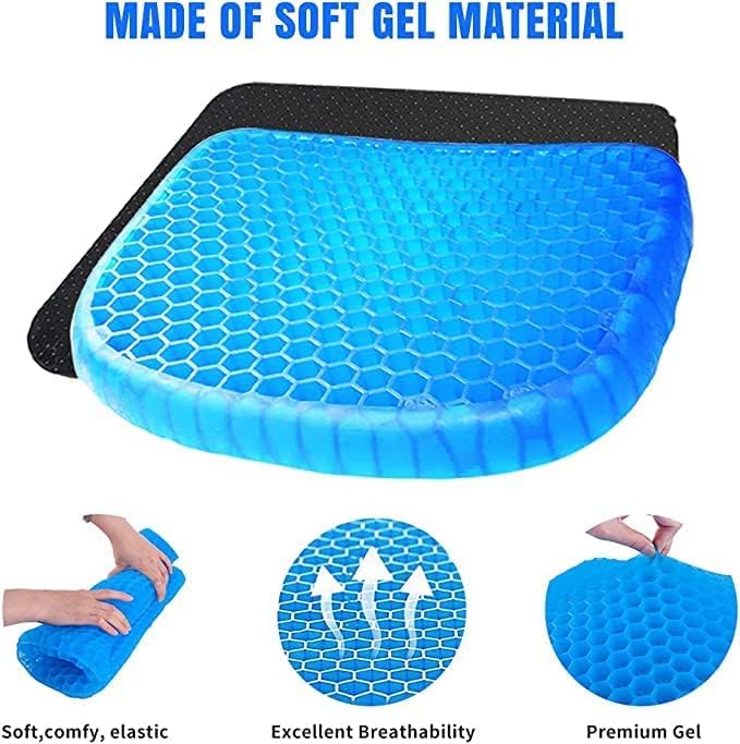 Ergonomic egg gel seat cushion with breathable cover, providing pressure and tailbone pain relief for home chair use.