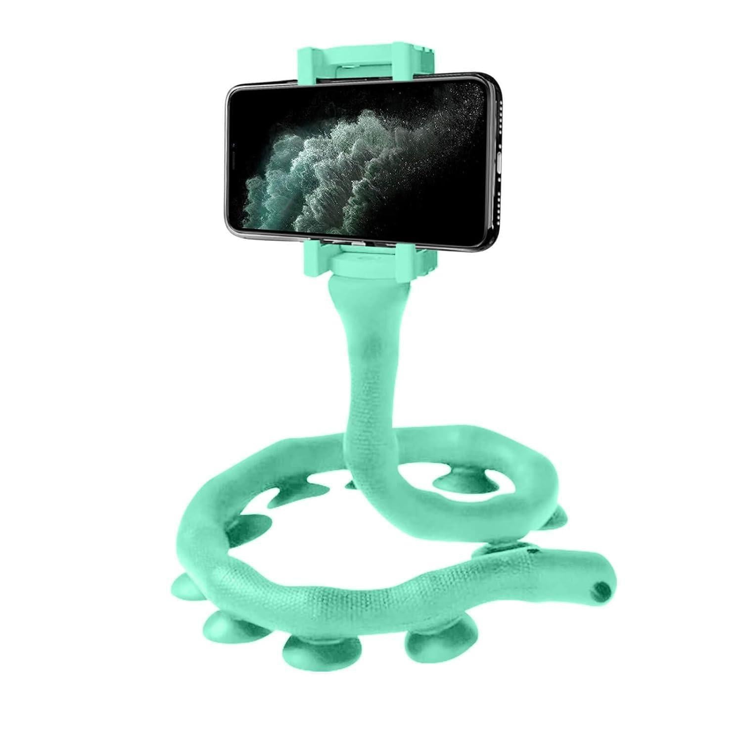 Cute caterpillar-shaped flexible mobile phone holder with adjustable arms, designed for hands-free device mounting.