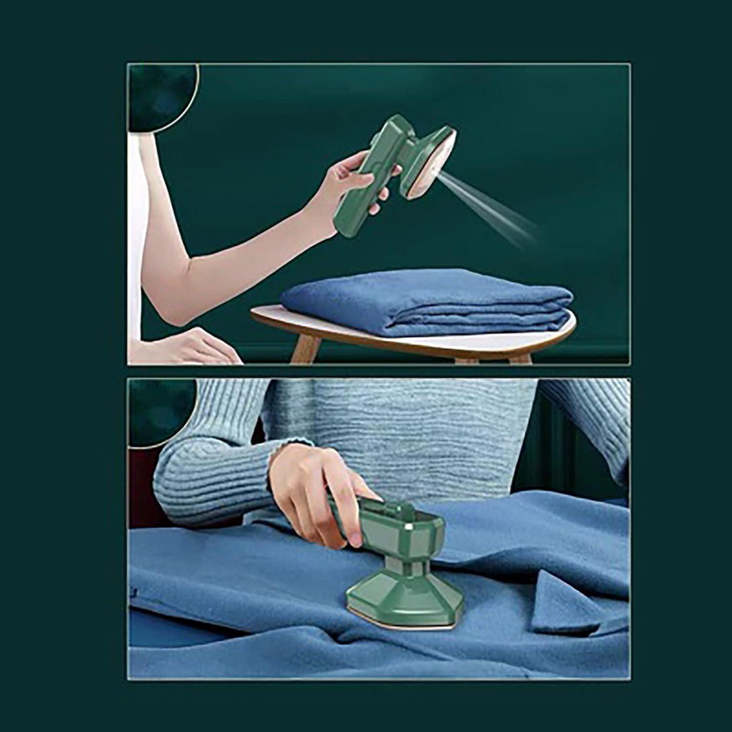 Portable 18057 travel steamer iron for clothes, handheld device with a water tank and ironing plate for quick fabric smoothing.