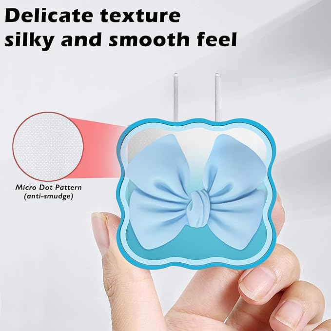 Silicone protective case for Apple 20W USB-C power adapter, with spiral wire saver, designed for iPhone charger.