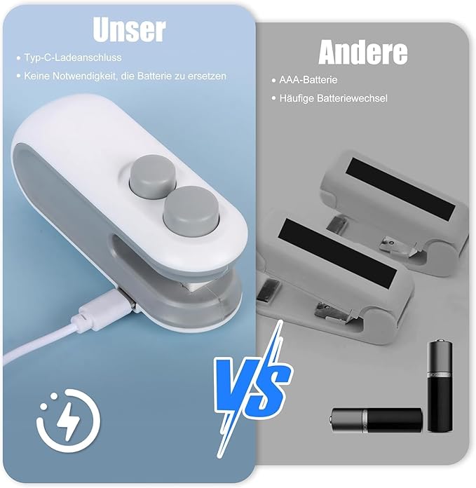 Portable Mini Sealing Machine 2-in-1 USB rechargeable magnetic heat sealer with cutting for food bags and storage.