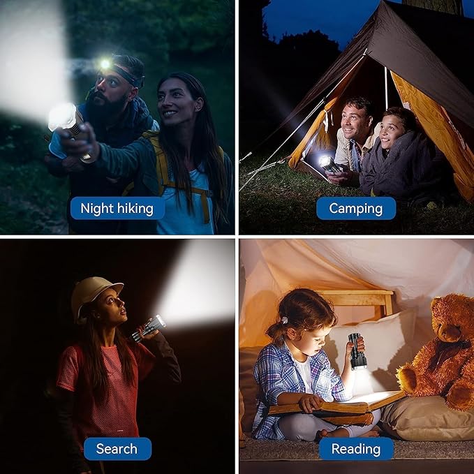 22927 4-in-1 LED rechargeable emergency torch with 3W USB charge, long-range beam, and four modes for outdoor and indoor use