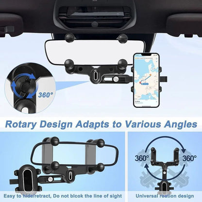 22927 car rear view mirror phone mount, universal rotatable holder for smartphones in vehicles, 2024 upgraded mobile holder