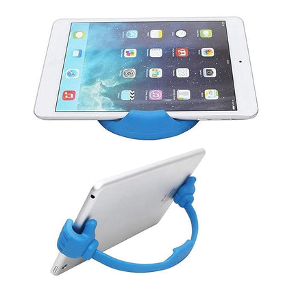 Flexible universal smartphone and tablet stand with thumb holder, mobile holder and mount for secure device support.