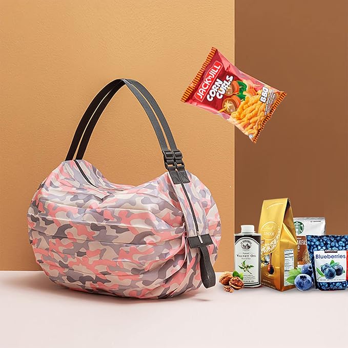Foldable reusable shopping bag from 4485, large capacity portable grocery bag suitable for commuting, picnics, and camping.