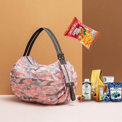 Foldable reusable shopping bag from 4485, large capacity portable grocery bag suitable for commuting, picnics, and camping.