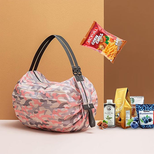 Foldable reusable shopping bag from 4485, large capacity portable grocery bag suitable for commuting, picnics, and camping.
