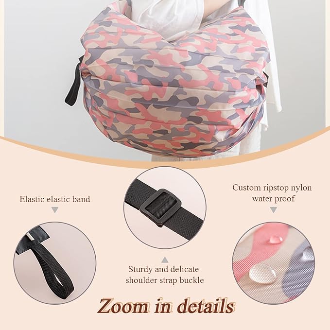 Foldable reusable shopping bag by 4485, large capacity portable grocery bag for daily use, commuting, picnics, and camping.