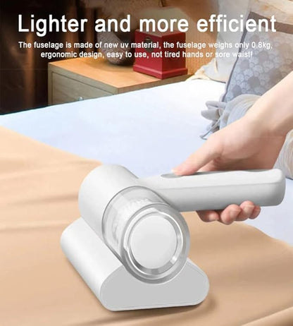 Handheld wireless vacuum cleaner with dust suction brush, rechargeable mite remover and vacuum accessory for cleaning dust and mites.