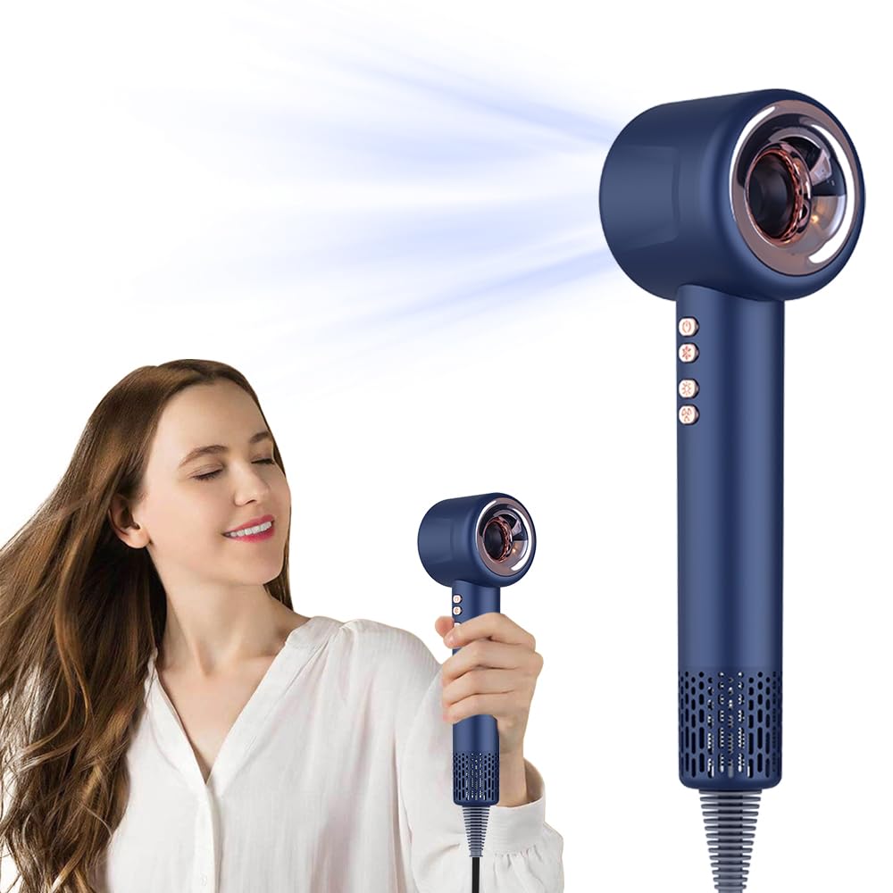 High-speed 4485 hair dryer with 2000W power and 110000 RPM airflow, featuring a sleek design and ergonomic handle.