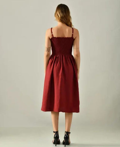 Maroon stylish women's gown in size 2XL with elegant design, perfect for formal occasions.