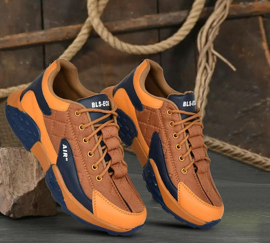 Brown men's casual shoes by 17677, size 6, featuring a comfortable slip-on design with stylish stitching details.
