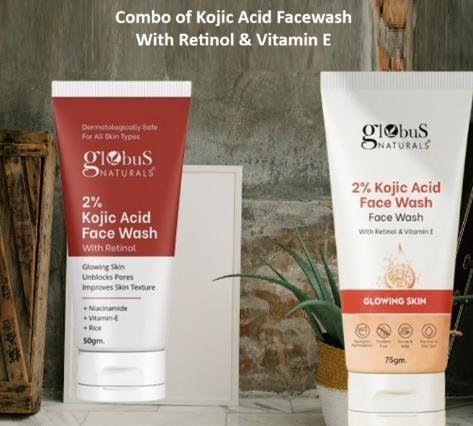 Creamy Kojic Acid facewash bottles, 125g each, from 18058 brand, designed for brightening skin and cleansing facial skin.