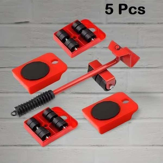 Heavy-duty furniture lifter mover tool set with wheel pads, used for shifting and lifting heavy furniture safely and easily.