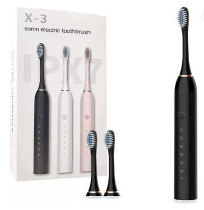 Sonin electric toothbrush with ergonomic handle and rotating brush head, designed for effective teeth cleaning.