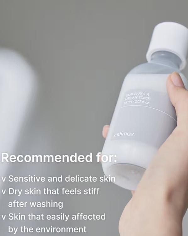 Creamy Dual Barrier Toner in 150ml bottle by 25560, showcasing a smooth, nourishing skincare product for balanced skin.