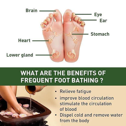 Foot bath powder and foot scrub patches from 25560, shown in a close-up with the patches arranged on a surface.
