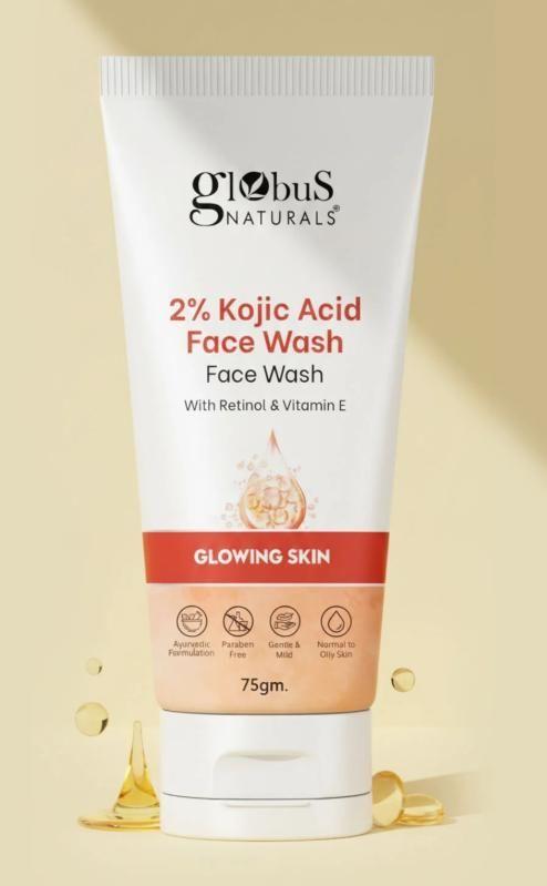 Kojic acid facewash in a 125g pack, shown in a bottle with label, part of creams, gels, and sprays collection.