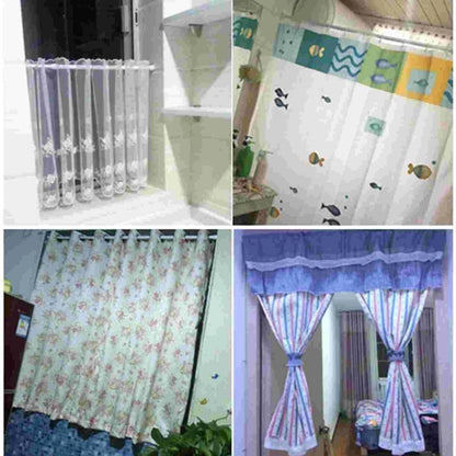 Adjustable drill-free curtain rod from 25560 with brackets and finials, suitable for easy home curtain installation.