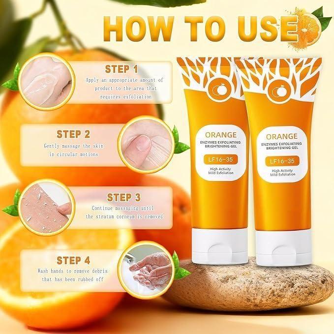 Brightening orange enzymes exfoliating gel in a 100g tube, part of creams, gels & sprays collection.