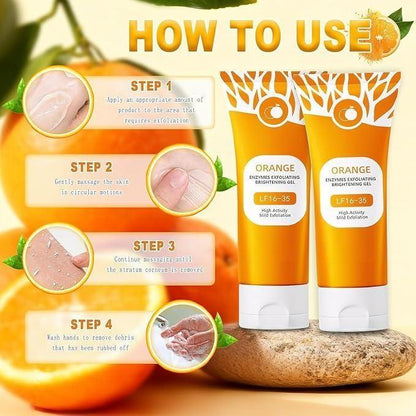 Brightening orange enzymes exfoliating gel in a 100g tube, part of creams, gels & sprays collection.