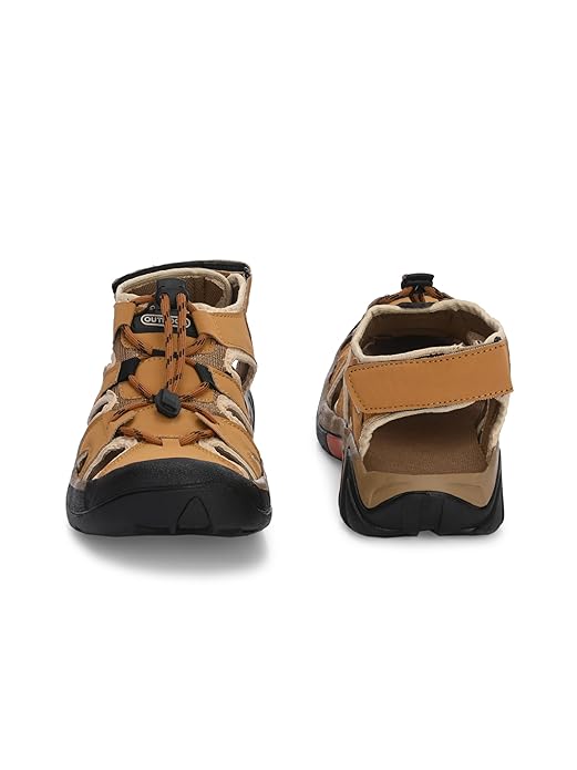 Beige Kastava men's sandal with open toe design, adjustable straps, and cushioned sole for comfortable wear.