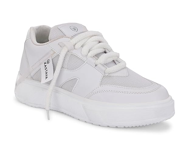 White Kastava men's sport shoes with casual design, featuring breathable material and athletic sole for active wear.