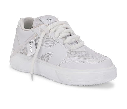 White Kastava men's sport shoes with casual design, featuring breathable material and athletic sole for active wear.