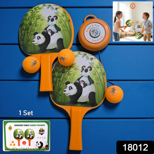 Wukusy hanging table tennis trainer set for kids with paddle, ball, and adjustable elastic cord for indoor practice