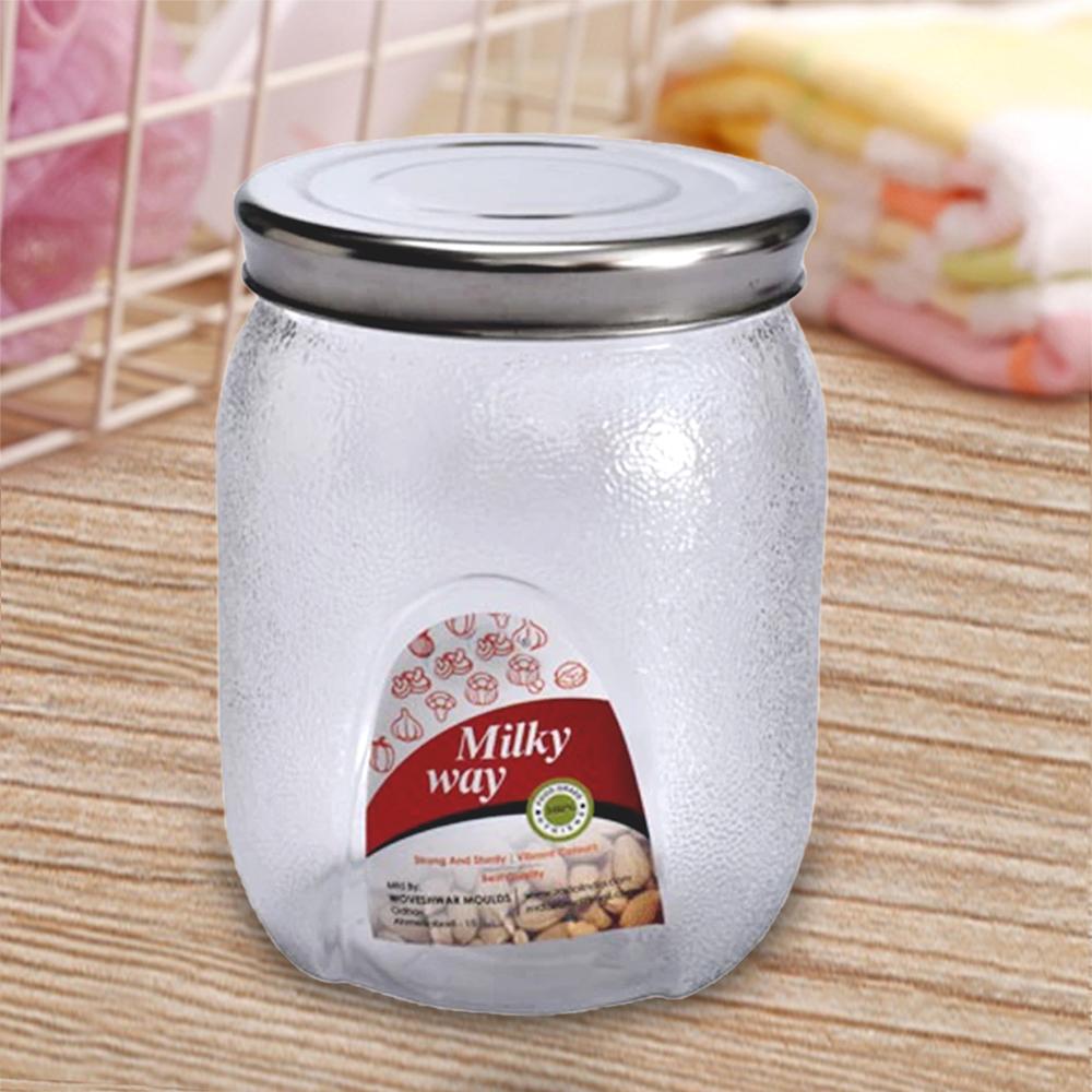 Wukusy 2000ml Mason jar with airtight lid, clear glass kitchen tool for storing food or liquids.