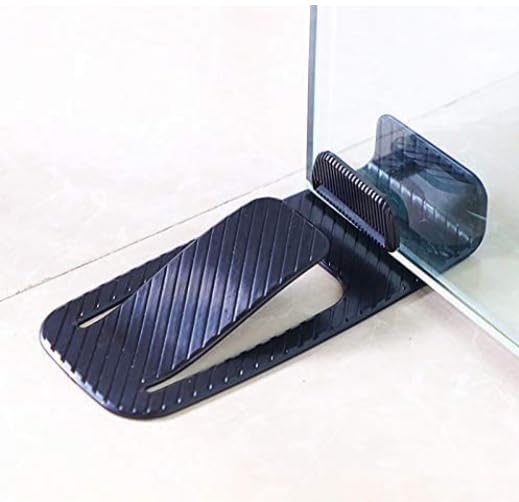 Multi-color solid plastic spring door stopper with nail-free wedge design, provides safety and prevents door movement.