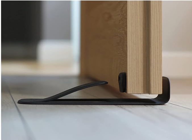 Solid plastic spring door stopper by 18049, multi-function nail-free door wedge holder for safety and door control.