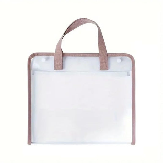 Multicolor office file organizer with handle, 13-pocket expanding file folder for documents and labels, ideal for office storage.