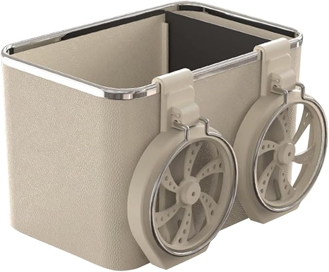 Universal car storage box with 2 foldable cup holders, multifunctional console organizer, ideal for car interior storage.