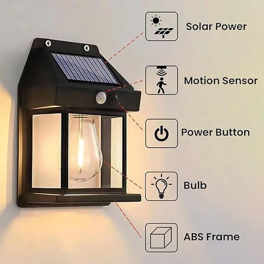Wireless solar table lamp by 18049, evening night light with a sleek design, ideal for outdoor or indoor ambient lighting.